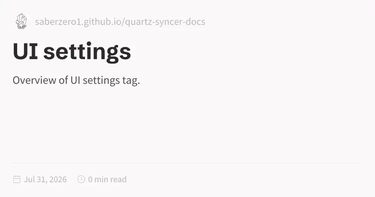 UI settings
